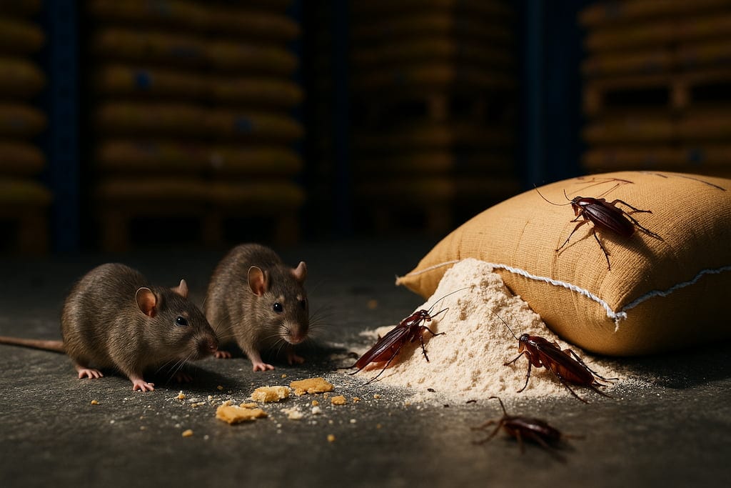 Plagas comunes en almacenes y cómo controlarlas eficazmente 1 control-de-plagas-barcelona-cucarachas-y-ratas-en-almacen-de-alimentos