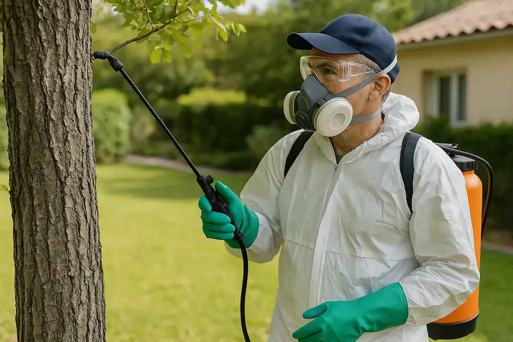 Cómo eliminar las orugas procesionaria del pino: métodos eficaces 4 eliminar-oruga-procesionaria-barcelona-tecnico-fumigando-pino